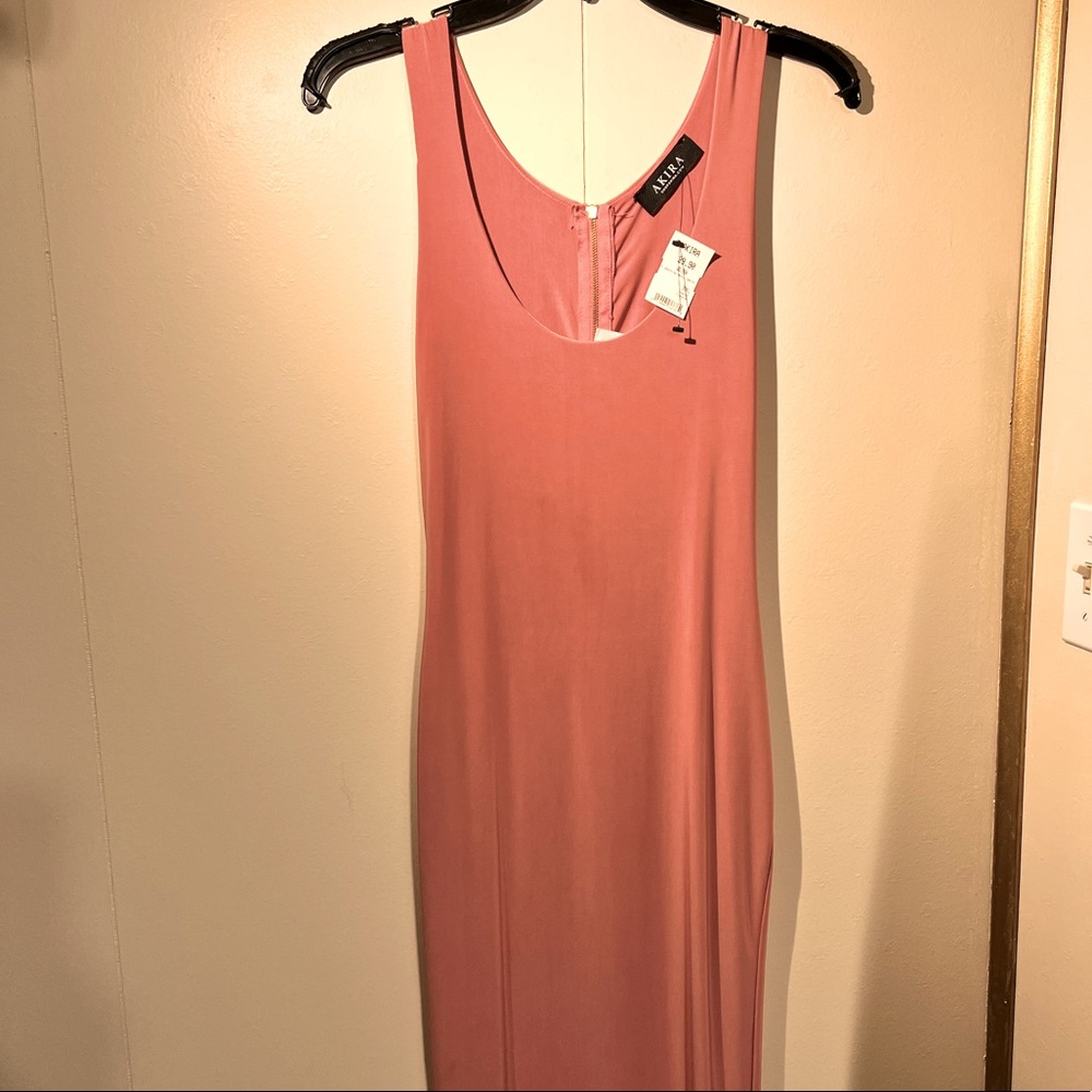 Shimmery Dusty Rose Bodycon Midi Dress🌹